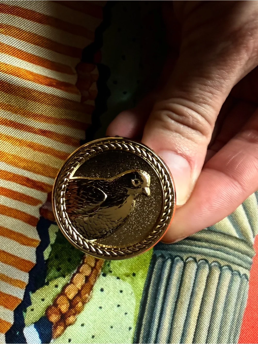 Estancia Collection Silk Scarf and Dove Scarf Ring